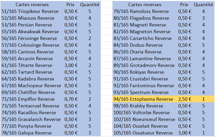Vente de cartes Pokémon Reverse et Holo – Série 151 🔥 - photo numéro 3