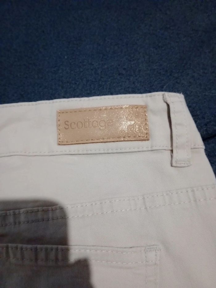 Pantalon femme 44 crème type toile c8 - photo numéro 6