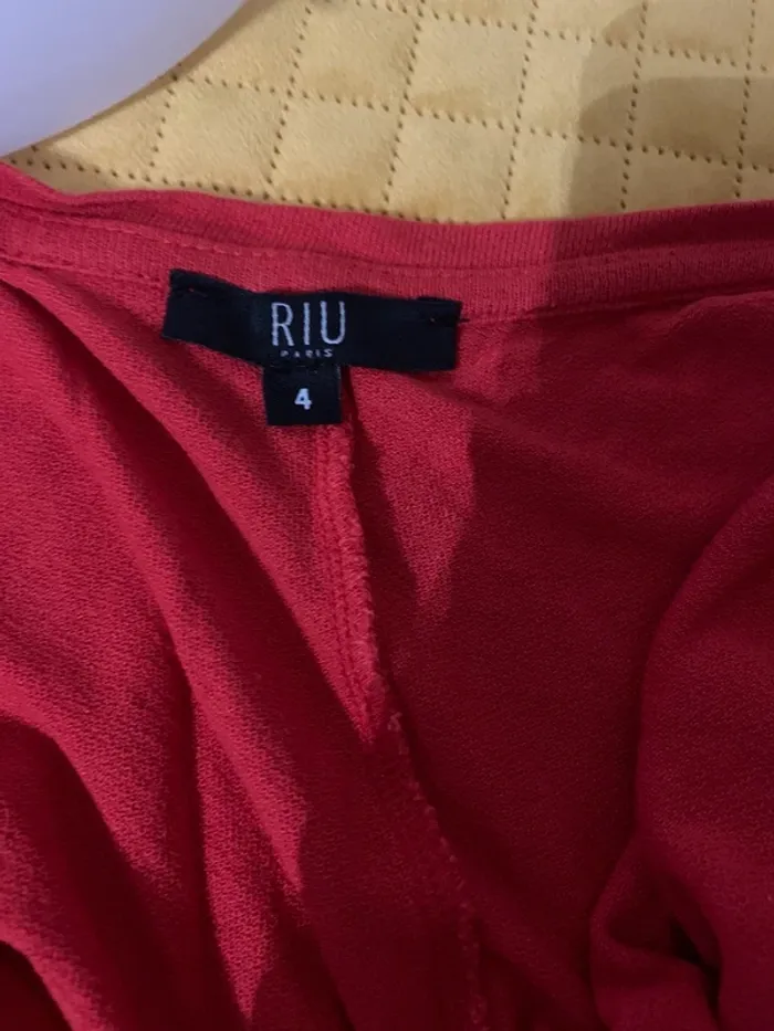 Pull fin Riu col V orange manches longues taille 42 - photo numéro 6