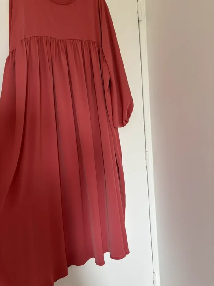 Abaya rose framboise en soie de Medine TU - photo numéro 4