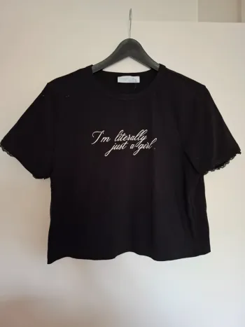 Zwart crop tshirt maat XL Primark "Nieuwstaat"