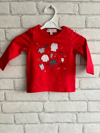 Tee shirt manche longue lili gaufrette taille 1 ans