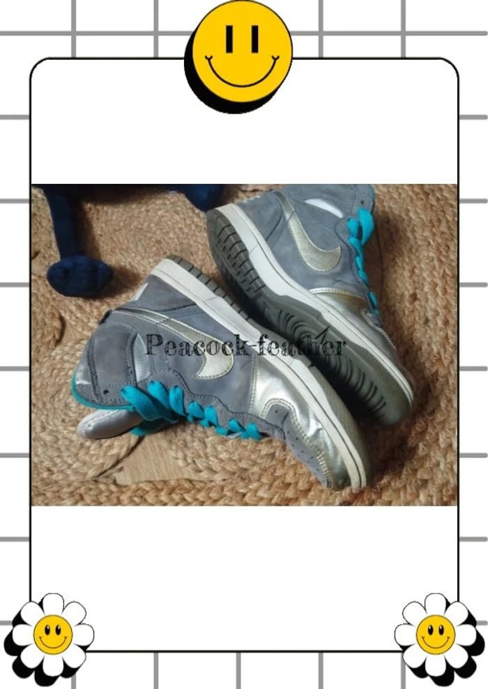 Baskets Nike grises turquoise 37.5 - photo numéro 10