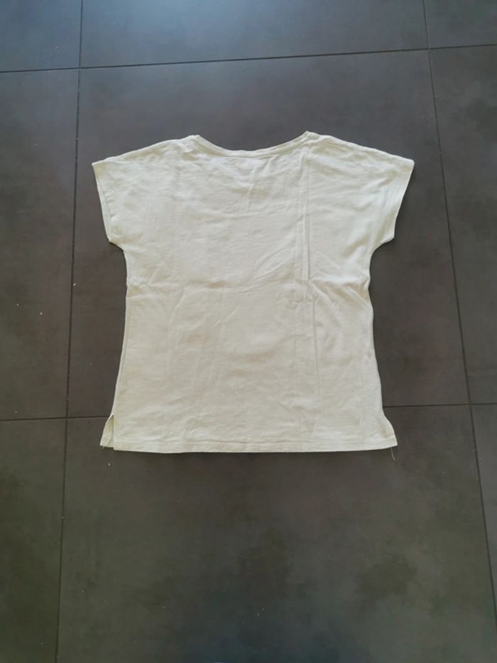 Tee-shirt vert pâle sequins boissons cerise HetM 9-10 ans - photo numéro 5