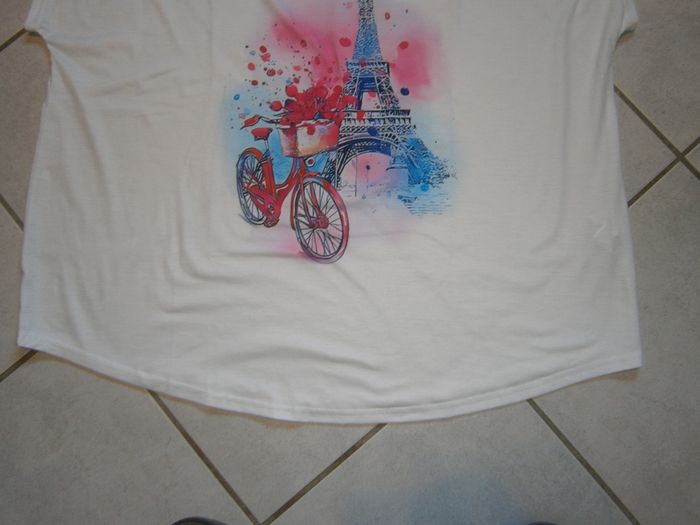 Tee-shirt MC blanc SHEIN Curve Taille 2XL - photo numéro 4