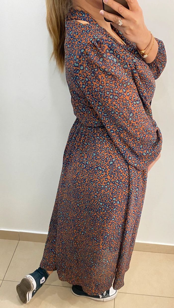 Superbe Robe Longue Imprimée Léopard Taille M - photo numéro 8