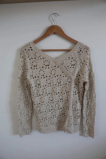 C38 Pull Crochet Knitted & Knotted Taille S