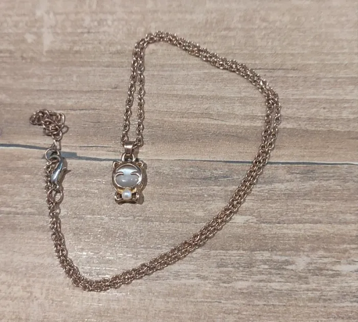 Collier chat couleur or/rose