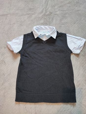 Pull sans manche avec chemise MC 6 ans