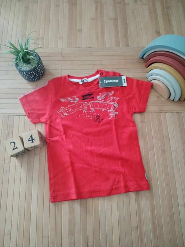 Tee-shirt neuf 2ans garçon 3pommes