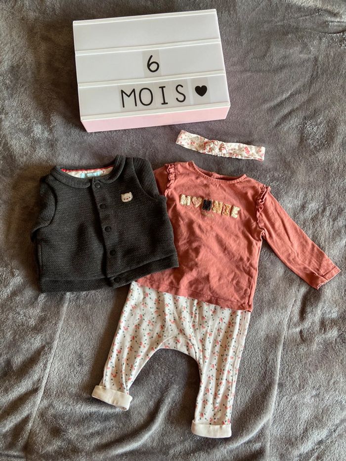 Ensemble, legging, gilet, t-shirt, 6 mois