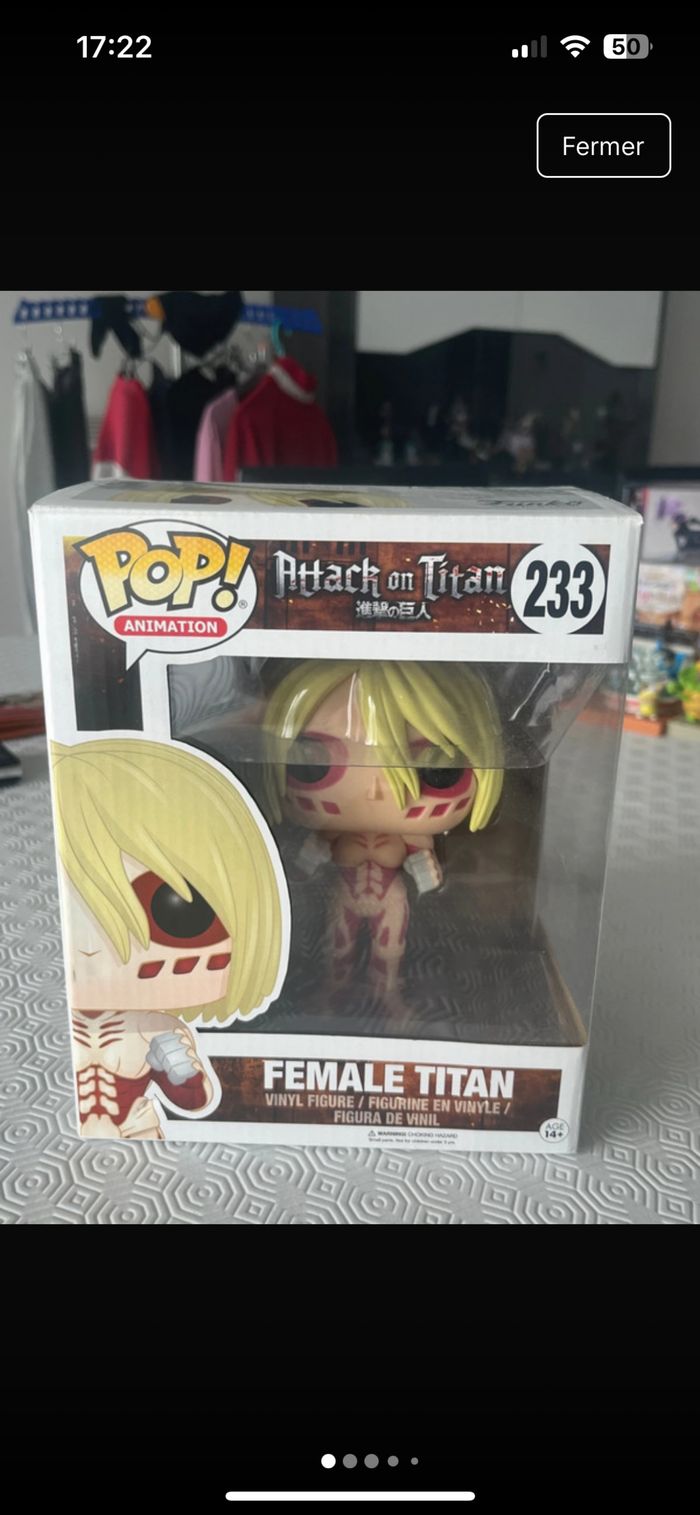 Figurine funko pop attack on titan