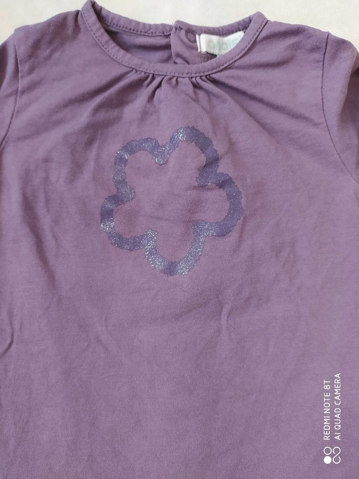 T-shirt manches longues Obaïbi imprimé fleur - photo numéro 3