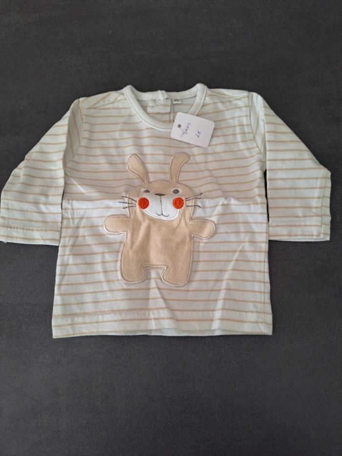 Sous pull lapin beige 3 mois