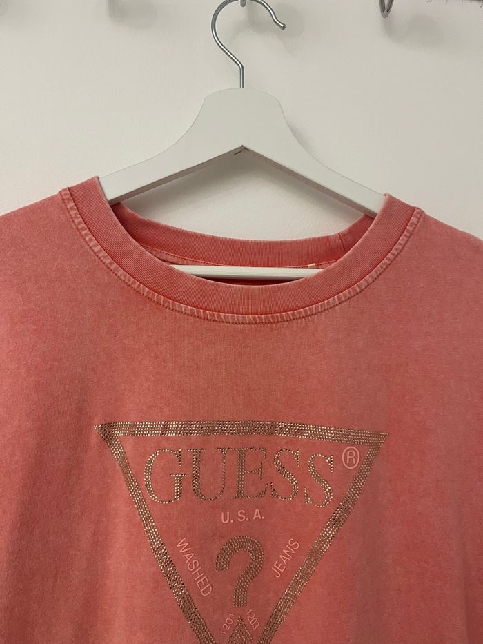 T shirt Guess corail femme Taille XL - photo numéro 4