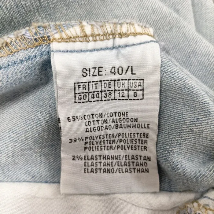 Veste en jean bleu clair style casual taille L (40) coupe droite A1081 - photo numéro 13