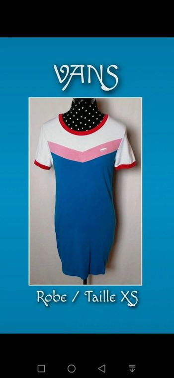 Robe courte sport skate bleu blanc rouge Taille XS Vans