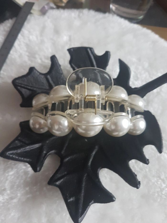 Pince â cheveux perles blanches - photo numéro 2
