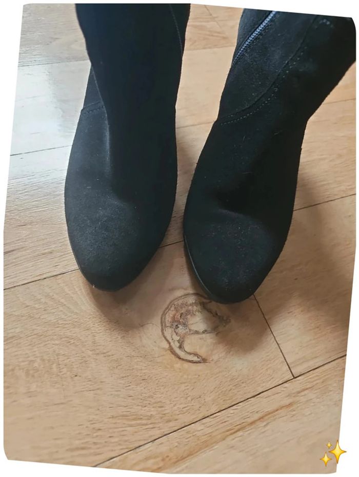 Bottines à talons Tommy Hilfiger noires en daim – Taille 40 👢 - photo numéro 3