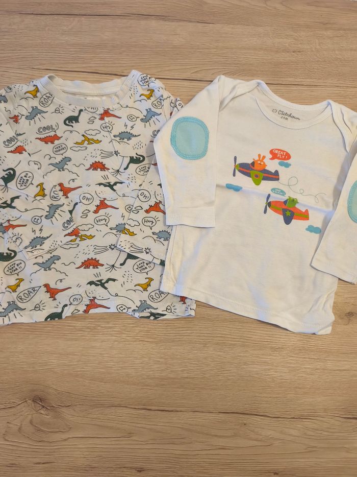Tee-shirt manches longues chemise de corps 24 mois - photo numéro 2