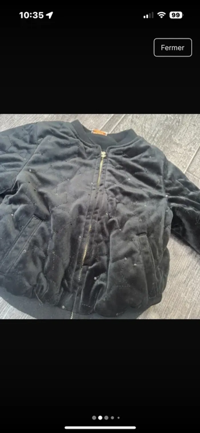 Veste bébé chaude velours et strass 3 ans - photo numéro 2