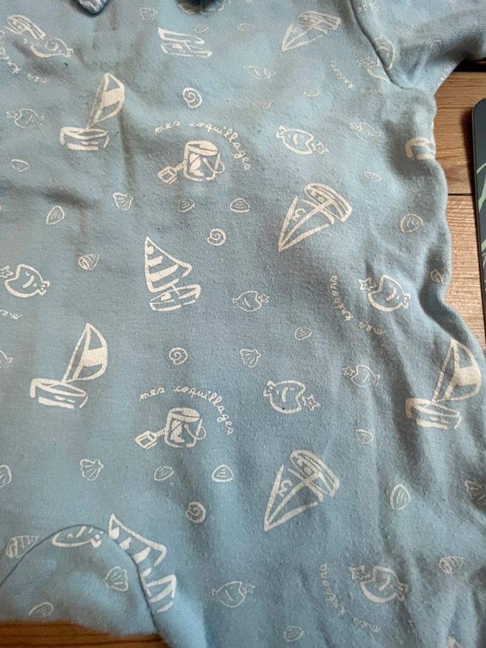 Pyjama bleu avec col manches longues - photo numéro 3