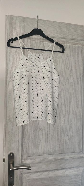 débardeur blanc à pois