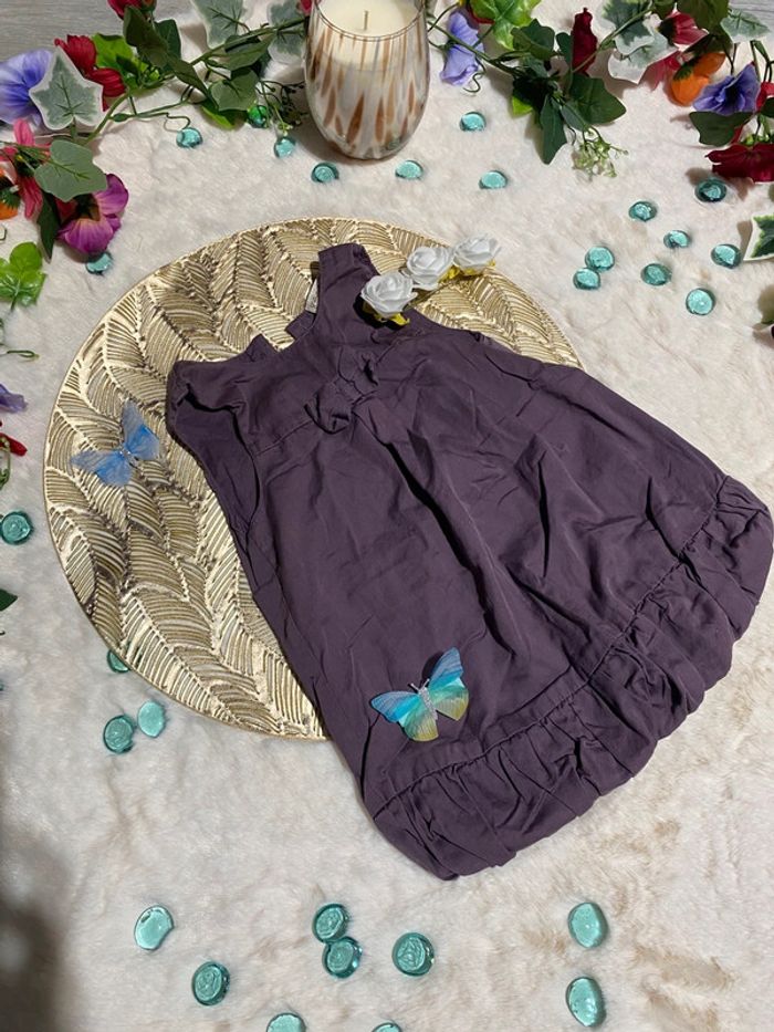 💜Jolie robe prune grain de blé - 6 mois - TBE💜