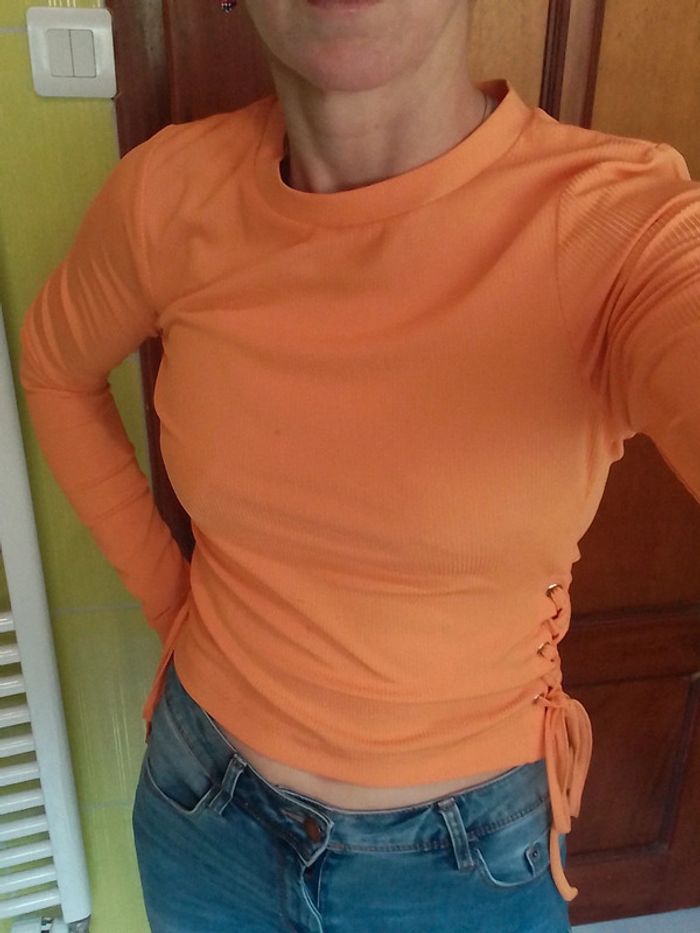 Pull femme croq top orange Pimkie - photo numéro 2