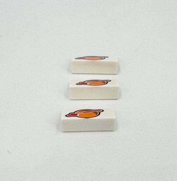 Lego Accessoires Space : lot de 3 Slopes 1x2x2/3 Logo Space Classique Orange et Rouge - NEUF - photo numéro 4