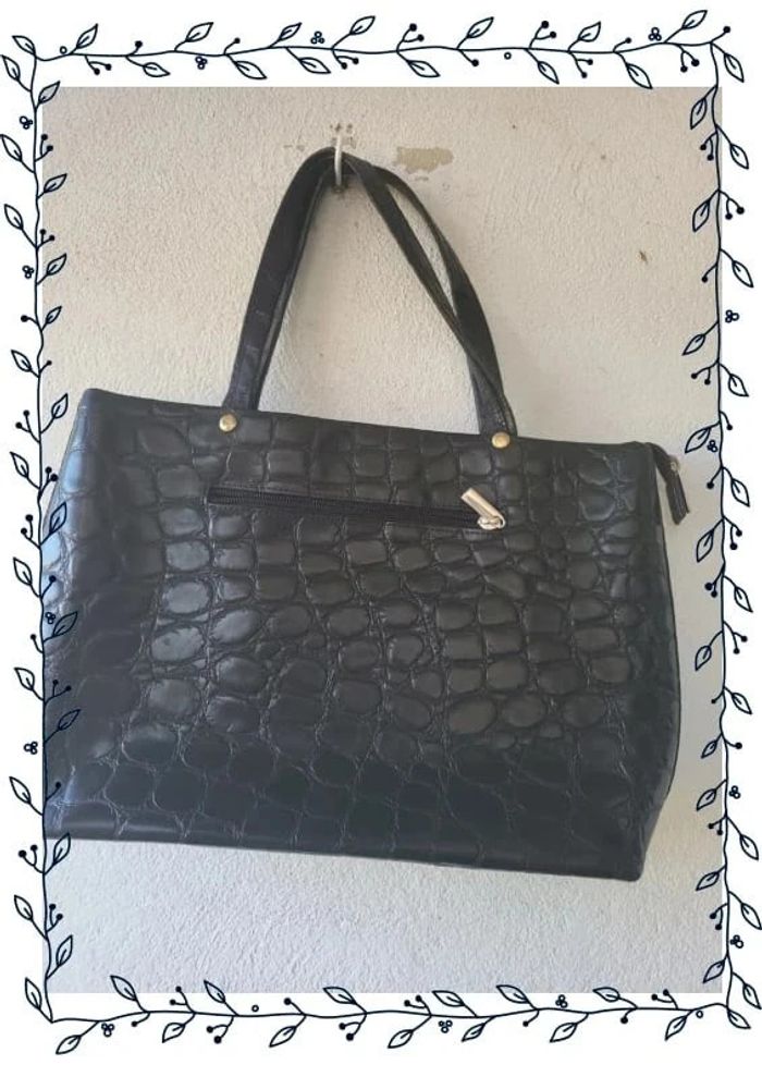 Sac noir motif croco - photo numéro 3