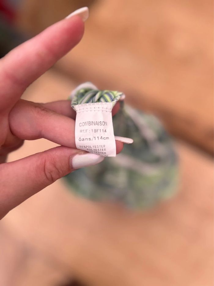 Combinaison Combi short 6 ans chicaprie été à rayures verte bleu - photo numéro 5