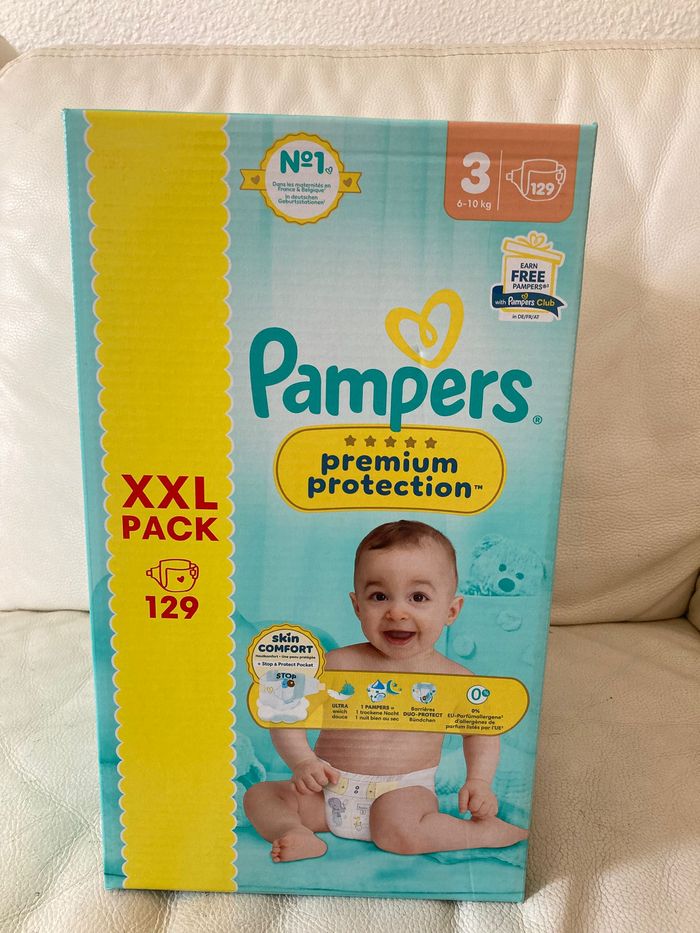 Pack XXL 129 Couches Pampers Premium protection taille 3 (6-10 kg) - photo numéro 4