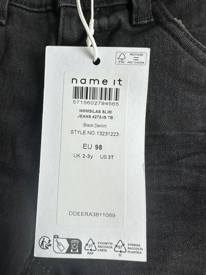 Jean slim noir Name it taille 2-3 ans - photo numéro 3