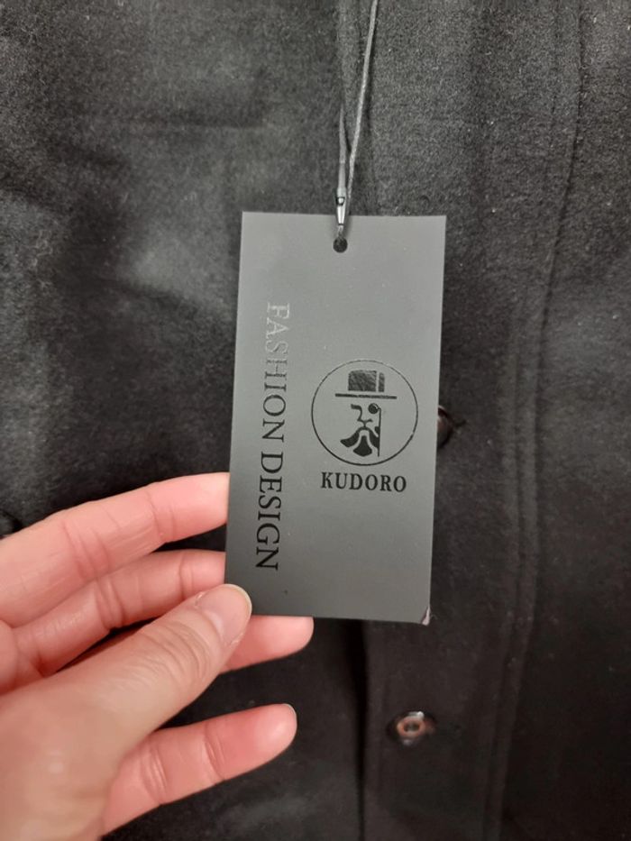 Kudoro manteau mi-long noir homme * taille XXL * - photo numéro 5