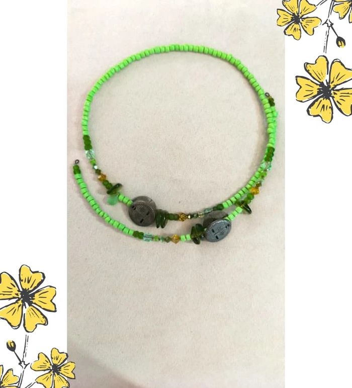 Collier double rang perles vertes & perles de verre – Collection Émeraude Urbaine - photo numéro 8
