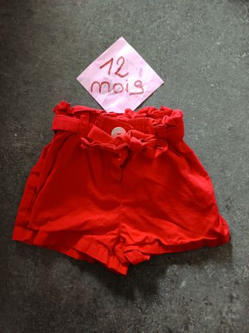 Short rouge 12 mois 