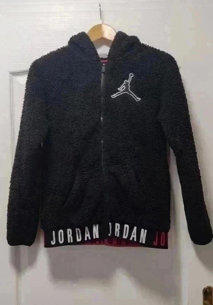 Veste polaire à capuche zippée polaire grise Nike Jordan 12-13 ans - photo numéro 2