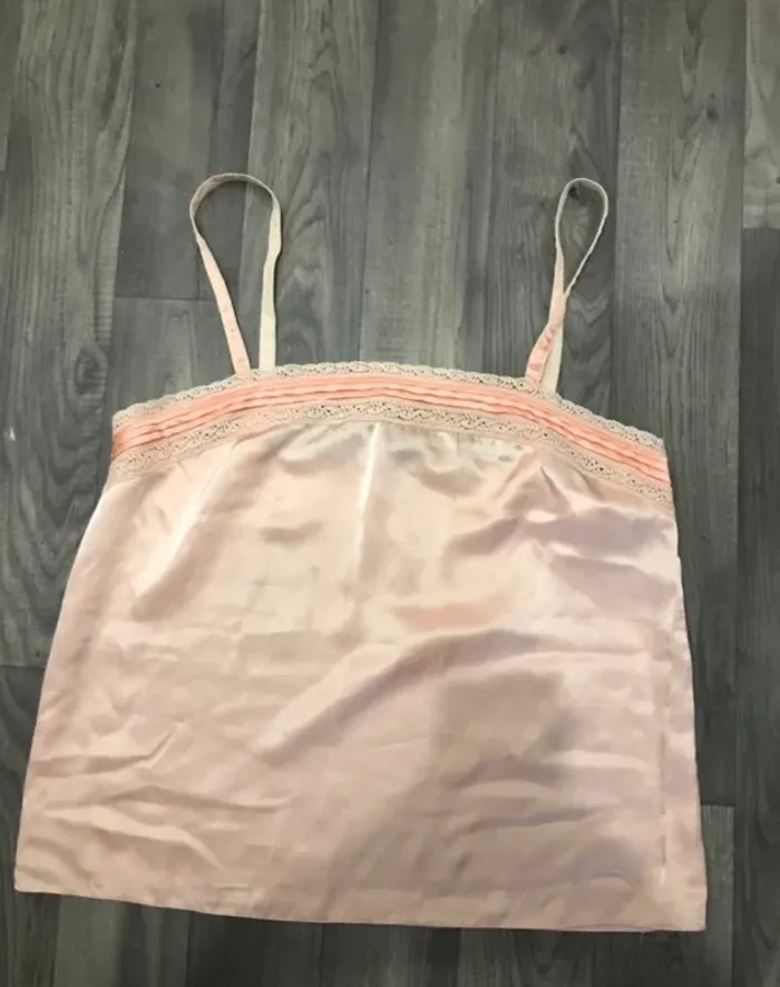 Débardeur boléro à dentelle abricot taille 42