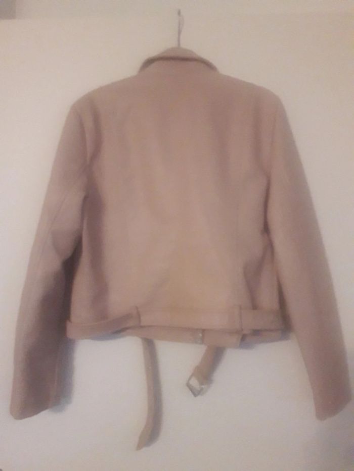 Veste en simili rose clair taille L - photo numéro 4