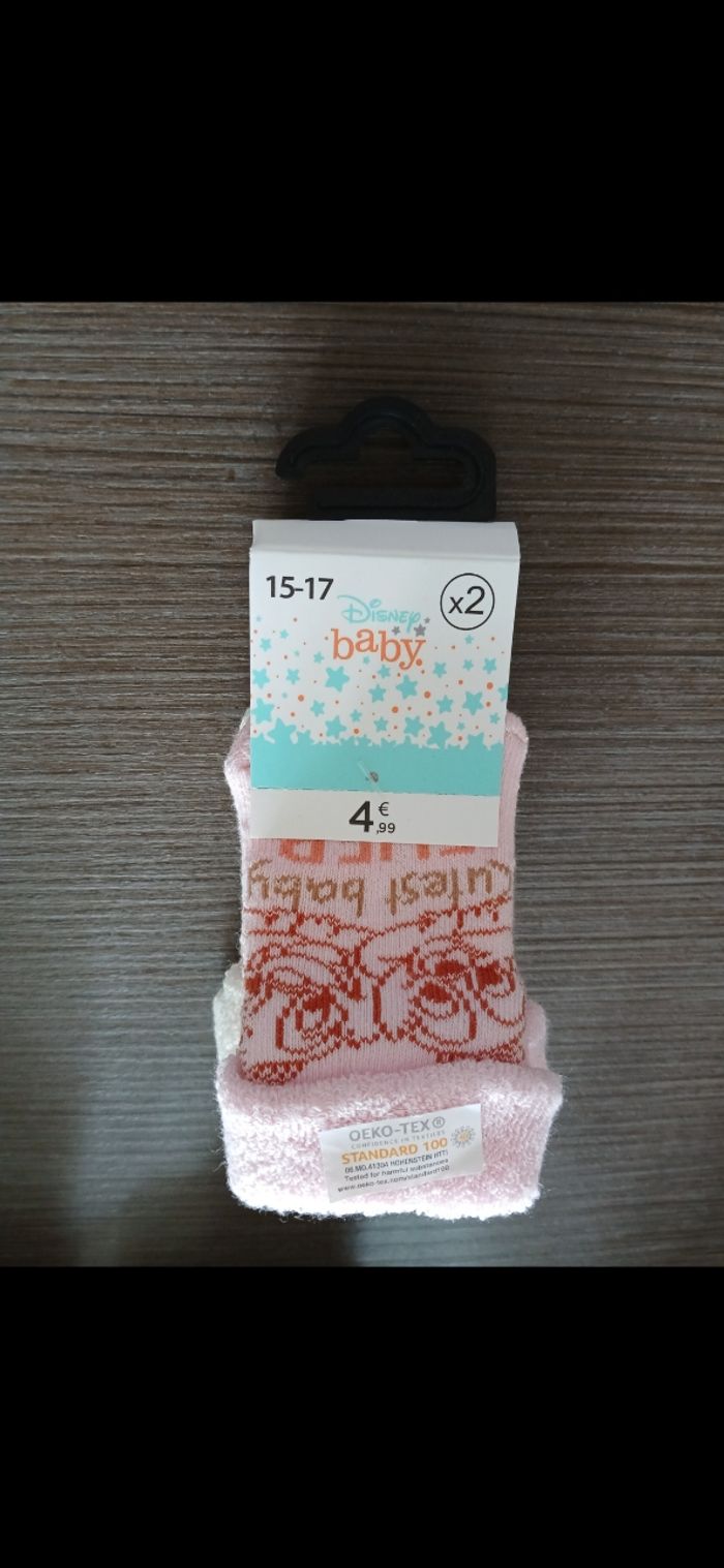 Lot de 2 paires de chaussettes épaisse fille disney 15/17