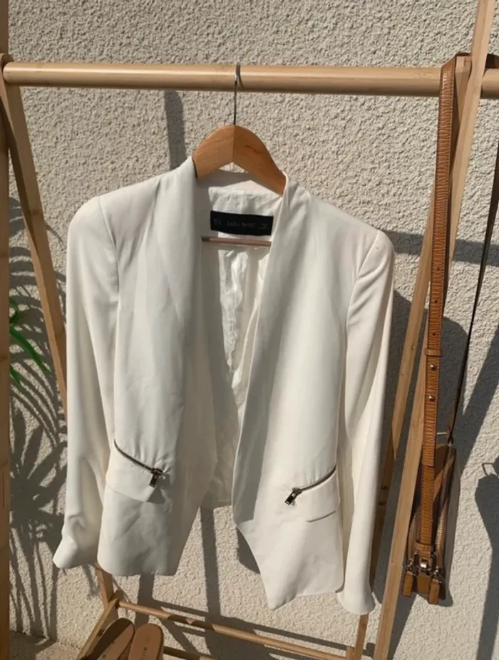 Veste / blazer Zara blanc taille 38 - photo numéro 5