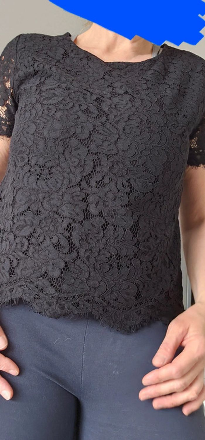 Chemisier dentelle noir Pimkie taille 38 - photo numéro 2