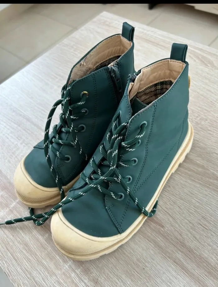 Chaussures hautes 32 vert - photo numéro 2