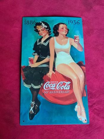 Plaque publicitaire coca cola 1886-1936