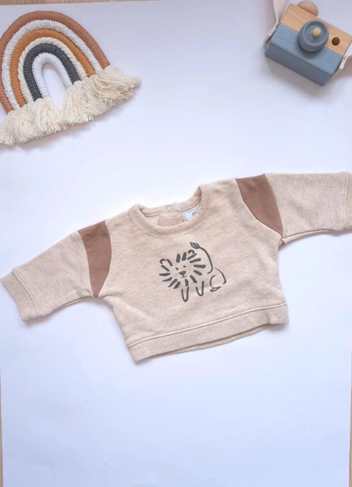 Sweat Lion bébé La Redoute taille 1 mois comme neuf