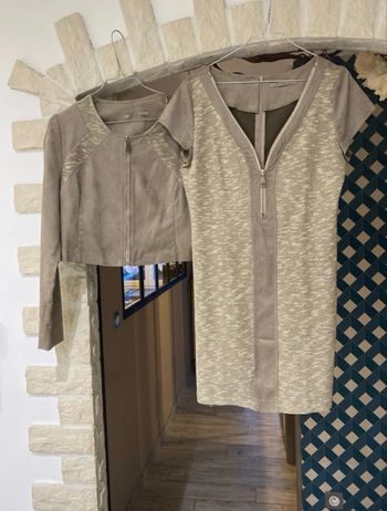 Ensemble robe et veste bi matière marque SÉPIA