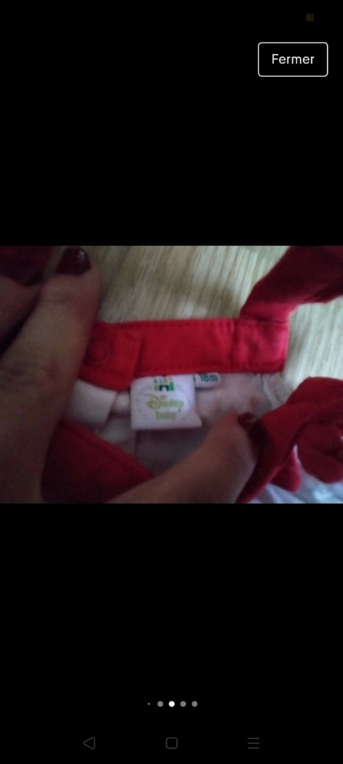 Débardeur blanc bretelles rouges. Disney Baby.
Taille 18 mois - photo numéro 5