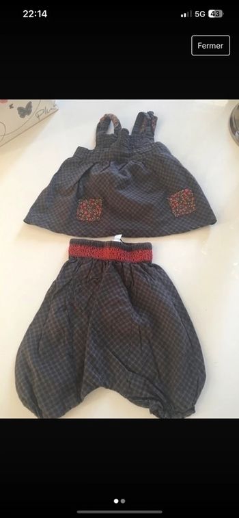 Superbe ensemble kitchoun débardeur et pantalon confort été 3 mois