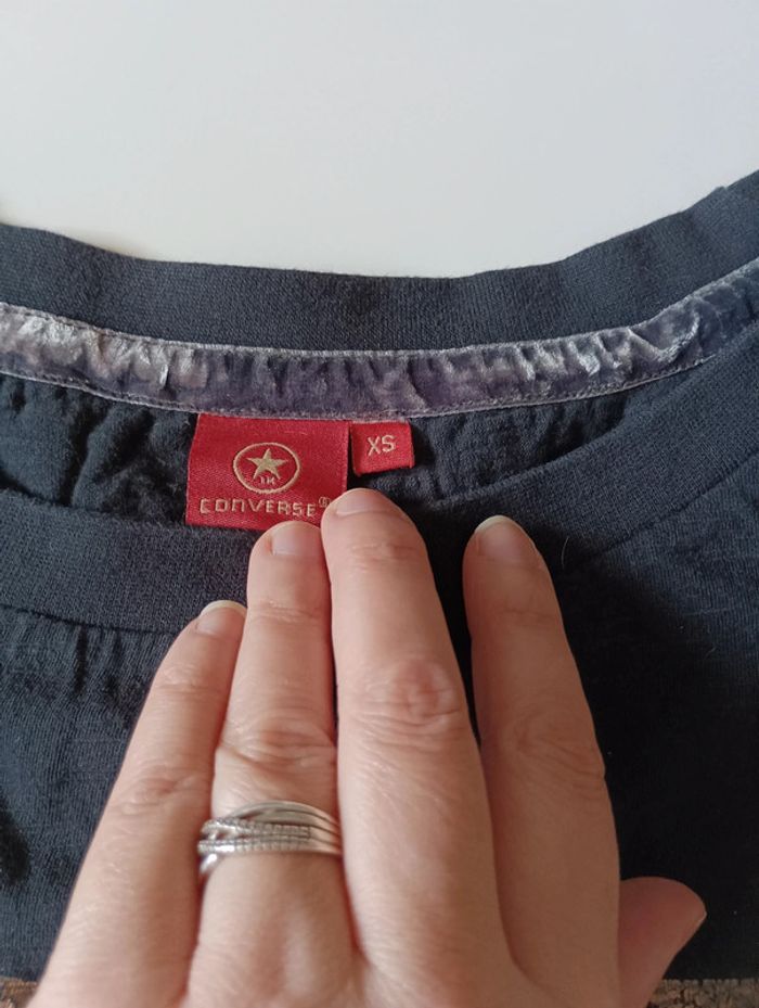 Haut tee shirt femme manches courtes Converse taille 34 XS - photo numéro 4